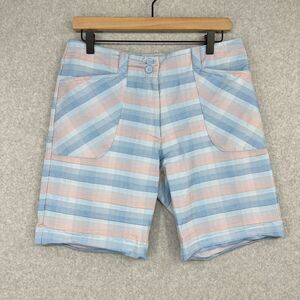 Nike Golf Shorts Womens 8 Blue Pink Bermuda Pockets